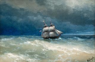 Ivan Constantinovich Aivazovsky - Coastal Scene With Stormy Waters.