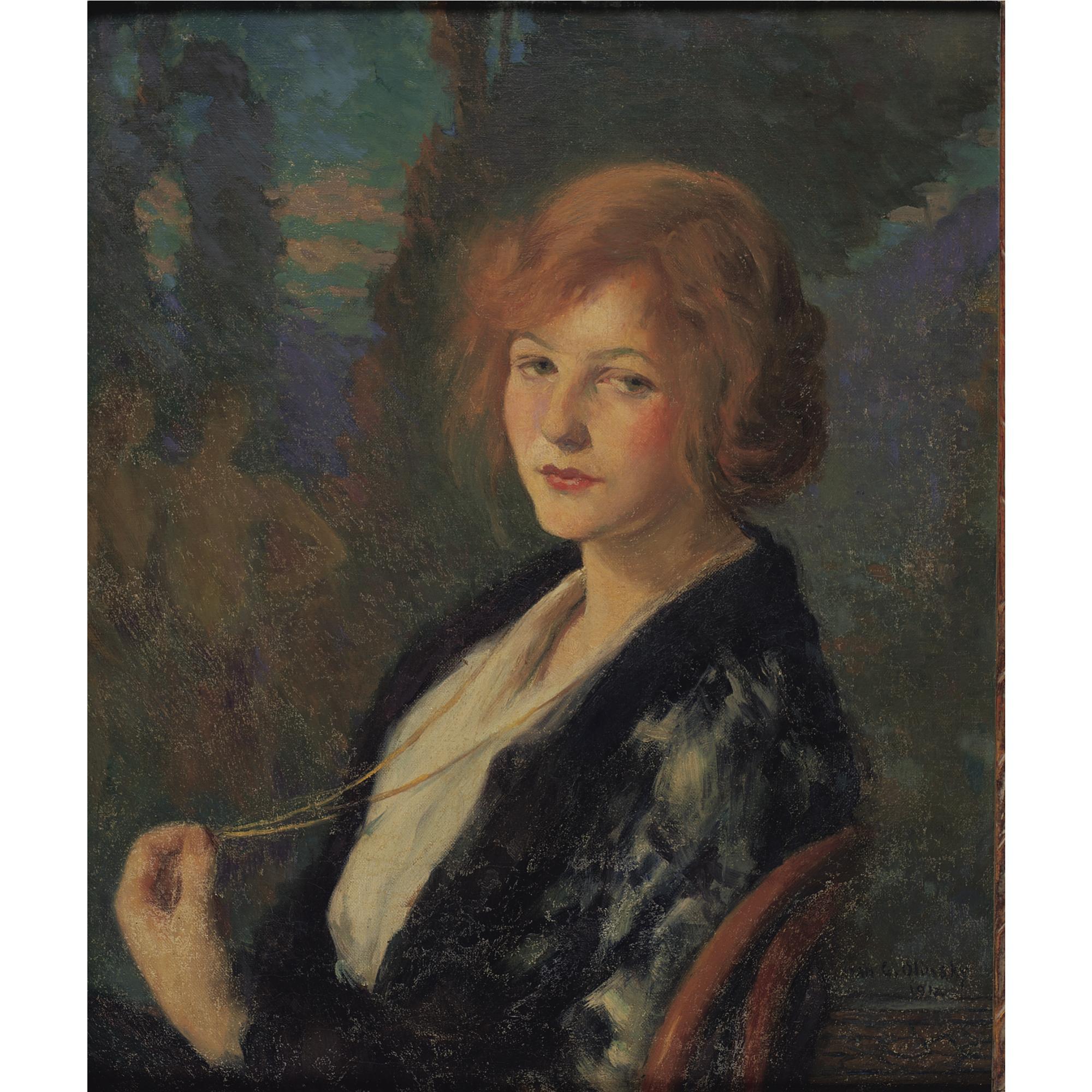 Ivan G. Olinsky - Portrait Of A Young Woman