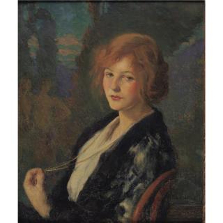 Ivan G. Olinsky - Portrait Of A Young Woman