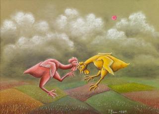 Ivan Generalic - Ohne Titel (Hahnenkampf)