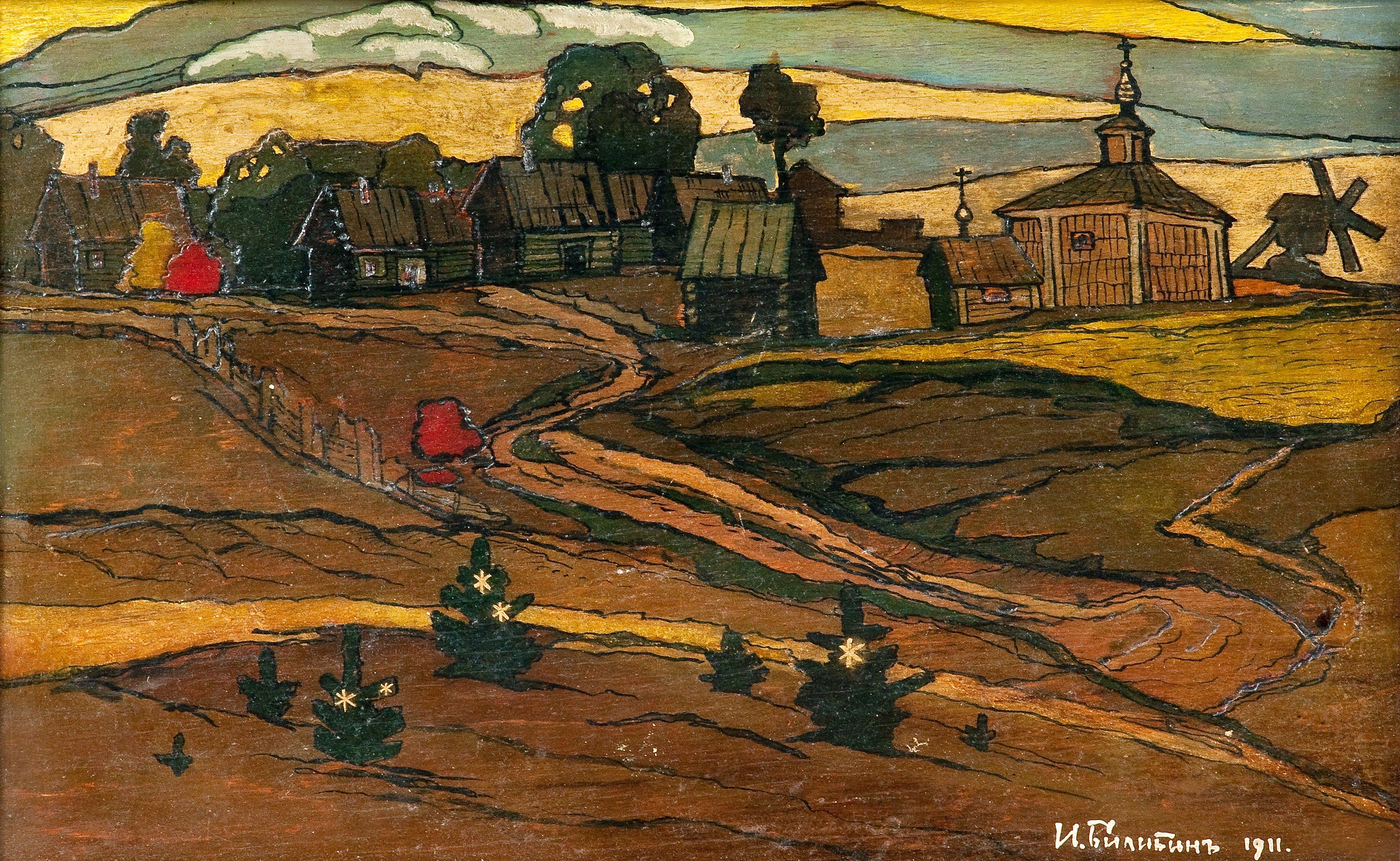 Ivan Iakovlevich Bilibine - Rural Landscape .