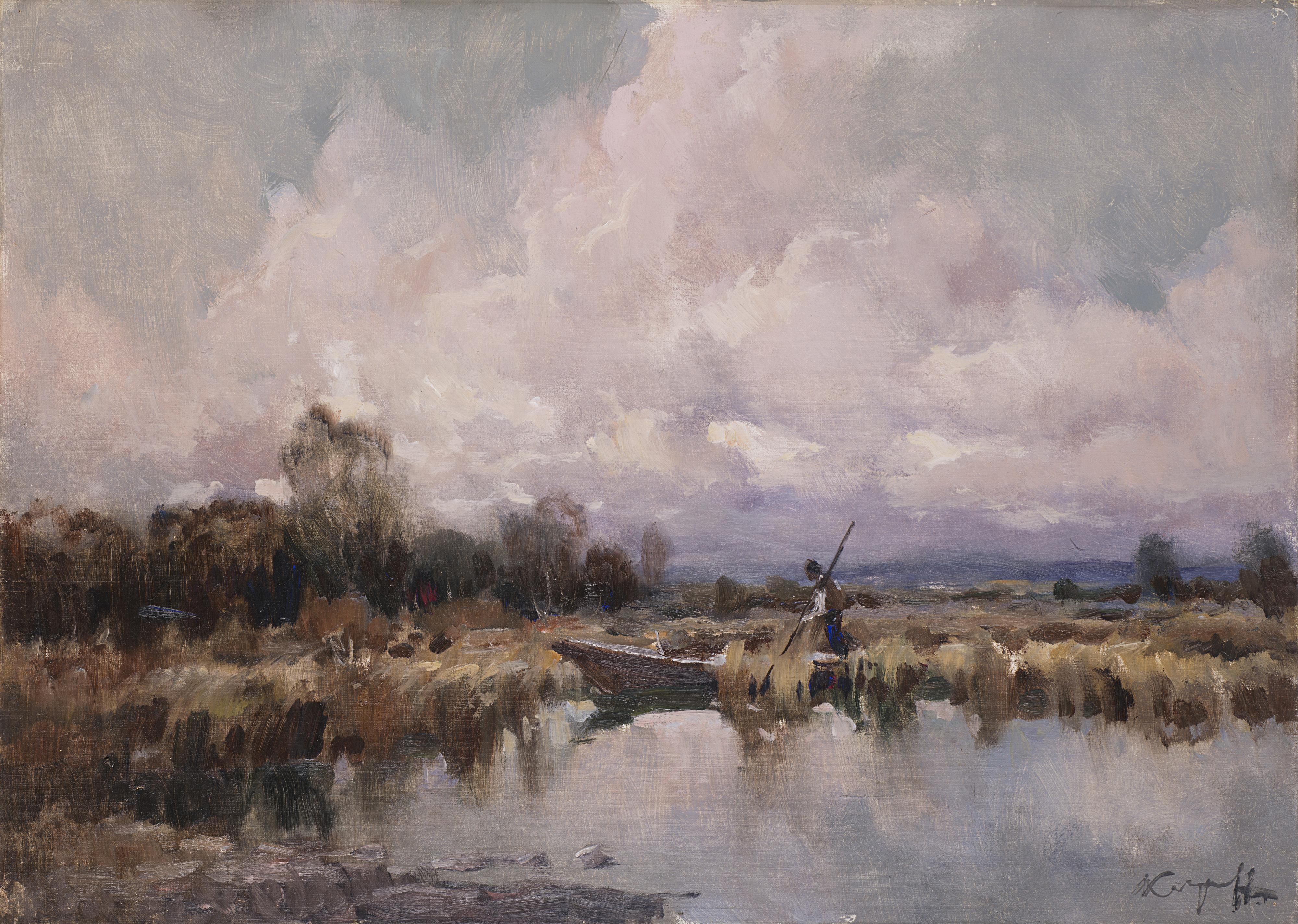 Ivan Karpoff - Paesaggio con barcaiolo