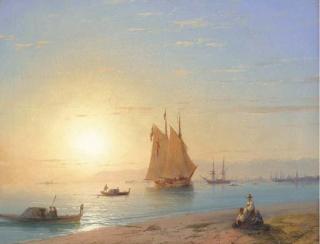 Ivan Konstantinovich Aivazovskii - View from Seashore of Venice at Sunset
