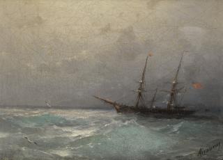 Ivan Konstantinovich Aivazovsky - American Ship At Sea