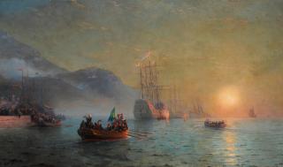 Ivan Konstantinovich Aivazovsky - Columbus\' Farewell before Starting on his Voyage from Port Palos in Spain