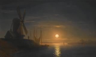 Ivan Konstantinovich Aivazovsky - Moonlight Over The Dnieper