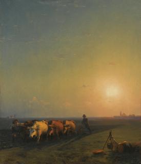 Ivan Konstantinovich Aivazovsky - Ploughing The Fields, Crimea