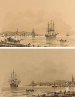 Ivan Konstantinovich Aivazovsky - Russian Warships Anchored Off The Crimean Coast Near Feodosia