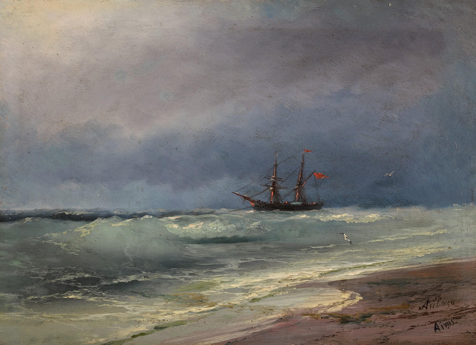 Ivan Konstantinovich Aivazovsky - Sailing Ship On A Stormy Day