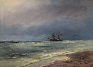 Ivan Konstantinovich Aivazovsky - Sailing Ship On A Stormy Day