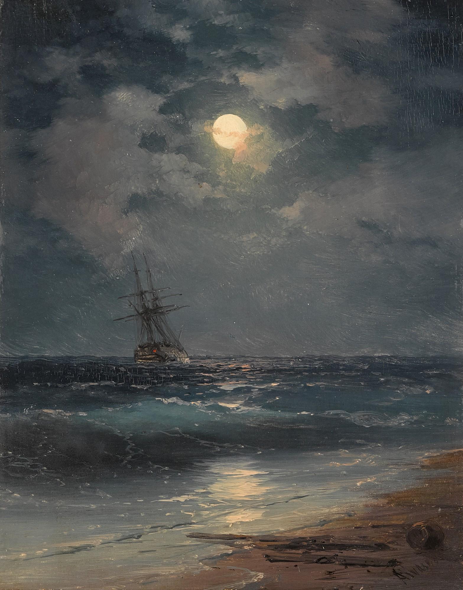 Ivan Konstantinovich Aivazovsky - Ship by Moonlight