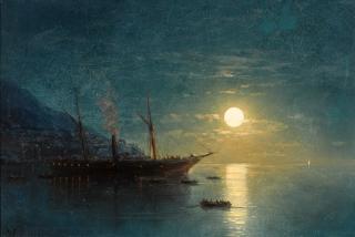 Ivan Konstantinovich Aivazovsky - Steamboat on a Moonlit Night