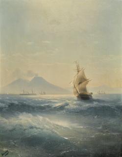 Ivan Konstantinovich Aivazovsky - The Bay Of Naples With Mount Vesuvius