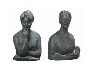 Ivan Mestrovic - Two Portrait busts, possibly depicting Annie, 1st Viscountess Cowdray (d.1932) and her sister, Gertrude, later Mrs. Thomas Kinnell