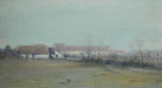 Ivan Pavlovich Pokhitonov - Farm At Dusk