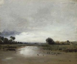 Ivan Pavlovich Pokhitonov - Marshland At Dusk