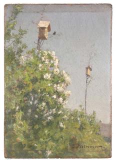 Ivan Pavlovich Pokhitonov - Nesting Boxes above flowering Shrubs