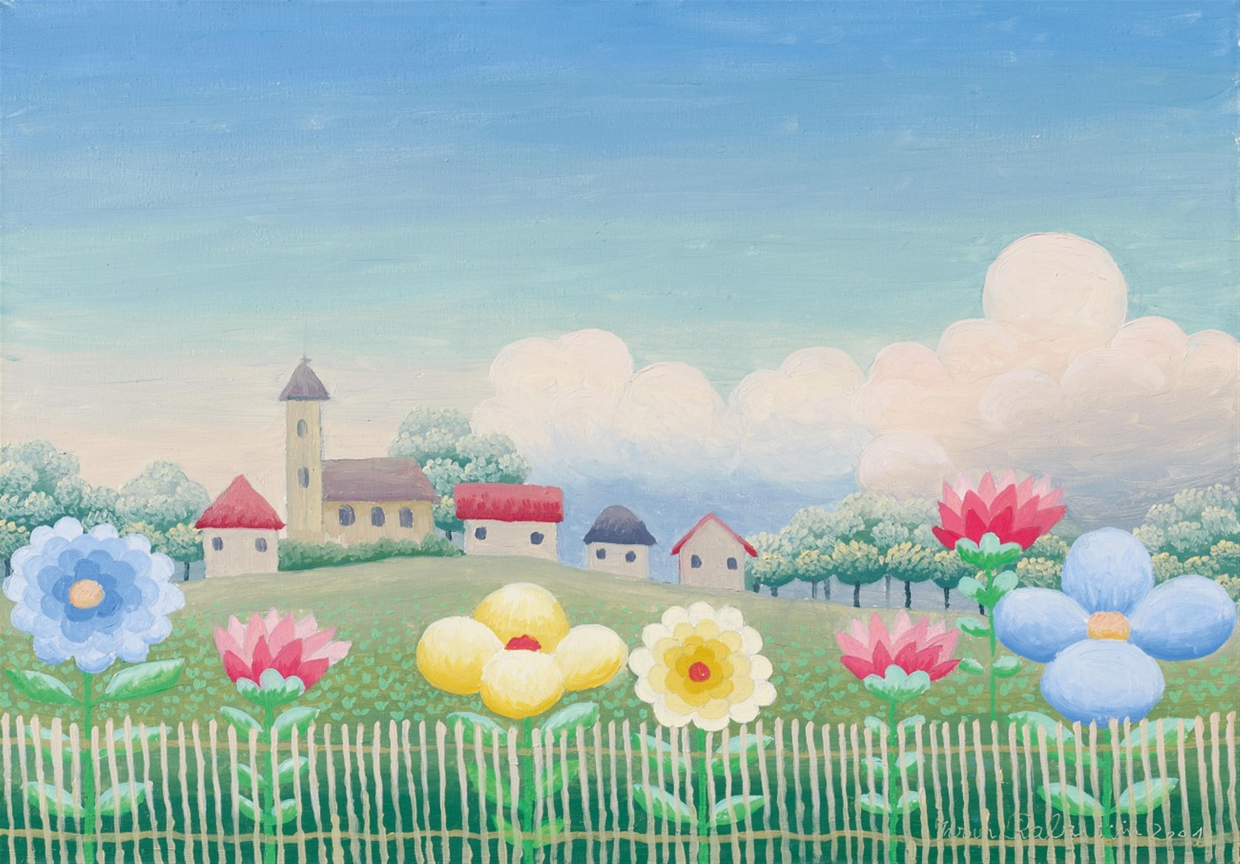 Ivan Rabuzin - Blumen vor Dorf
