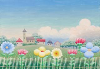 Ivan Rabuzin - Blumen vor Dorf