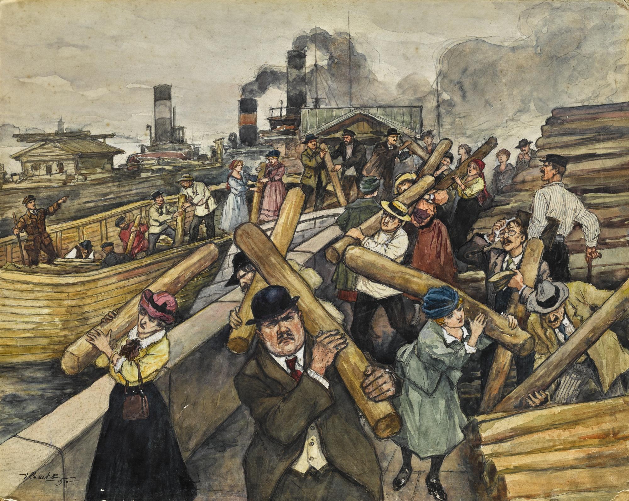 Ivan Vasilievich Simakov - Unloading The Barge (Forced Labour)