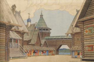 Ivan Yakovlevich Bilibin - Set Design Of Little Kitezh On The Volga