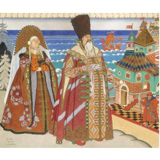 Ivan Yakovlevich Bilibin - Tsar Saltan And Babarikha