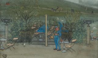 Ivar Arosenius - ”Orkester. Motiv från Slottsskogen, Göteborg” (Orchestra. Scene from Slottskogen [Park], Gothenburg, Sweden)