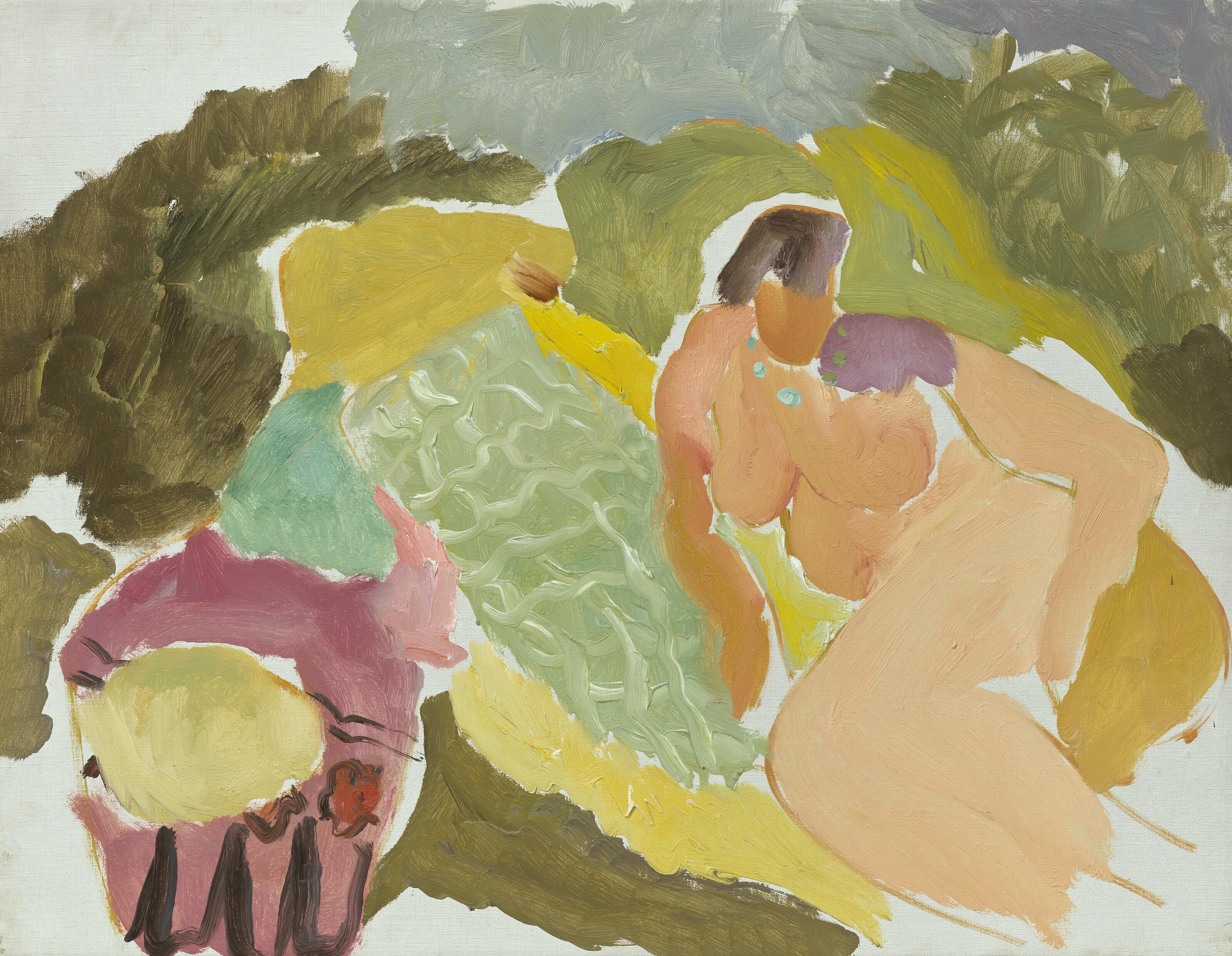 Ivon Hitchens - Nude on a Green Rug