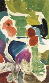 Ivon Hitchens - Orange and Pink Poppies