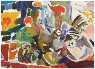 Ivon Hitchens - Orange Lilies And White Daisies