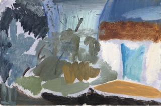 Ivon Hitchens - Spring Foliage And A Blue Door