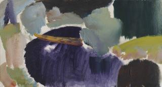 Ivon Hitchens - Sussex River, Bridge and Purple Water
