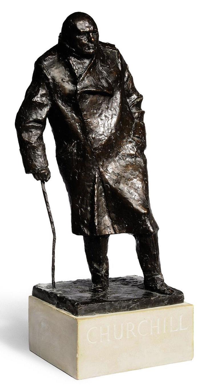 Ivor Roberts-Jones, R.A. - Sir Winston Churchill, maquette for the monument in Parliament Square