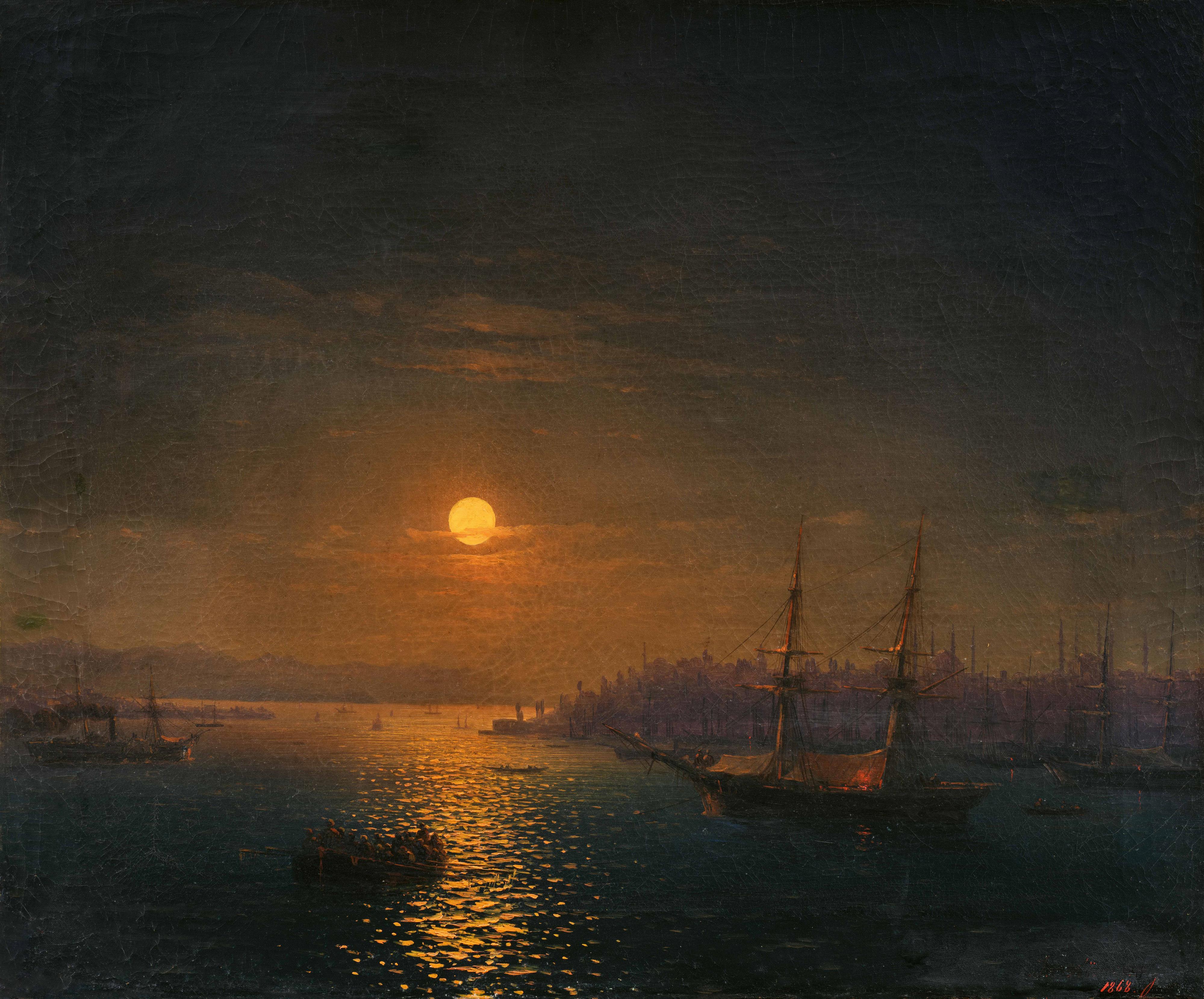 Iwan Konstantinowitsch Aivazovsky - Istanbul: Das Goldene Horn im Mondschein