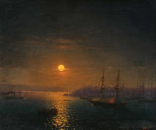 Iwan Konstantinowitsch Aivazovsky - Istanbul: Das Goldene Horn im Mondschein