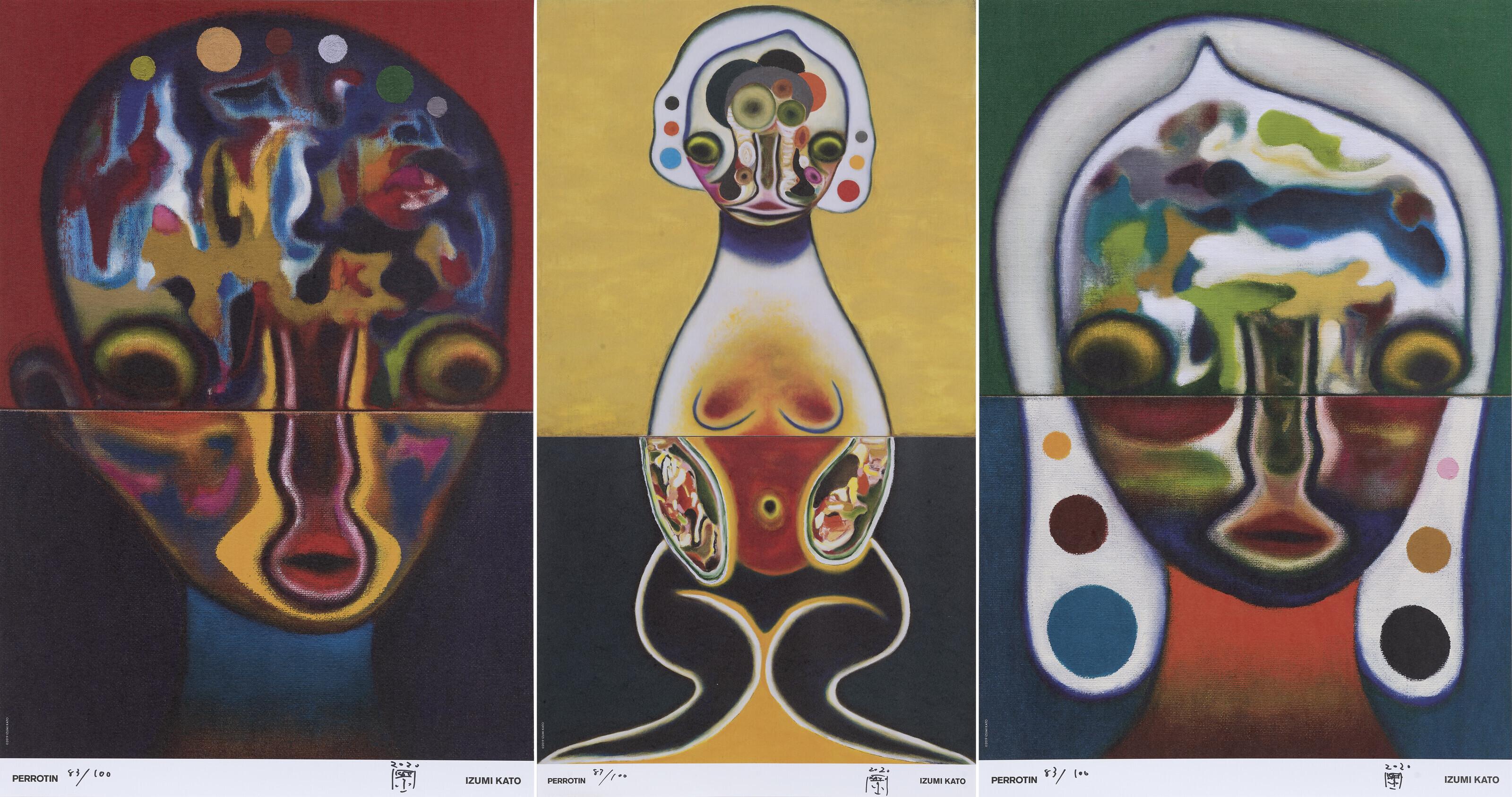 Izumi Kato - Untitled 1 (Homme Rouge); & Untitled 2 (Femme Verte); & Untitled 3 (Jaune)