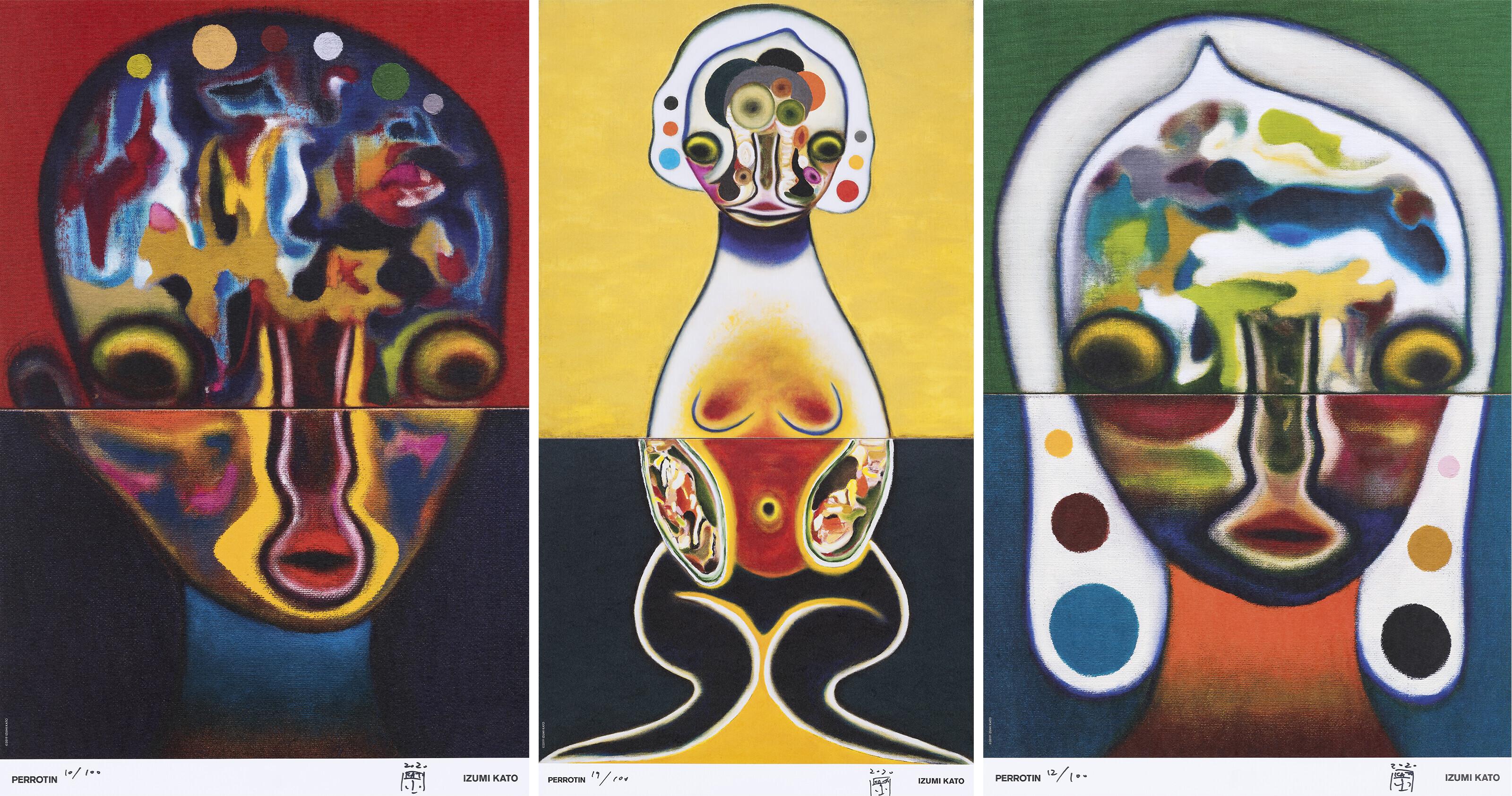 Izumi Kato - Untitled 1 (Homme Rouge); & Untitled 2 (Femme Verte); & Untitled 3 (Jaune)