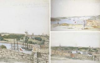 J.Alphonse Pellion - Une vue du Port de Sidney prise de l\'observatoire (croquis d\'après nature) le 13 Dec 1819