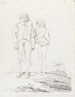 J.Alphonse Pellion - Voyage à Bathurst. Tara. Perva. Jeunes Sauvages de la Nouvelle Galles du Sud dans leur camp. d\'après nature