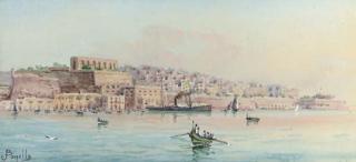 J. Bonello - Grand Harbour, Valletta (one illustrated)