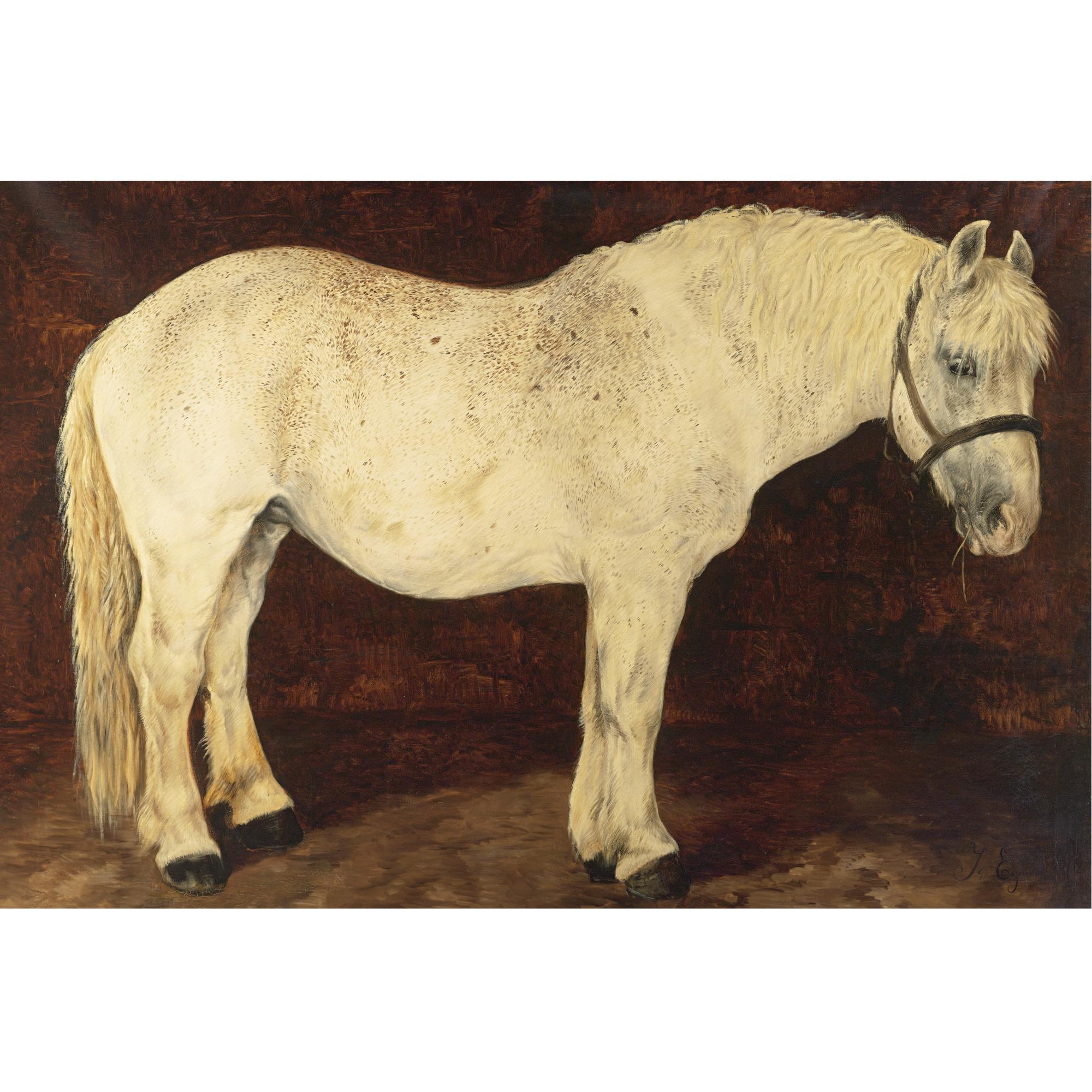 J. Espiennes - A Grey Draft Horse