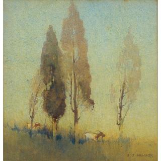 J. J. Hilder - Australian Trees On A Hilltop