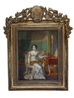 J*** Lecourt - Portrait Of A Lady, Traditionally Identified As Caroline Murat, Née Bonaparte (1782-1839)