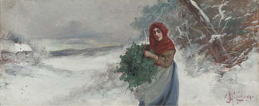 J.M. Colvin - Gathering holly in the snow; and Resting in a summer meadow