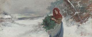 J.M. Colvin - Gathering holly in the snow; and Resting in a summer meadow