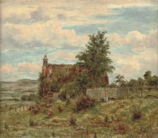 J. Milne Donald - A figure by a croft