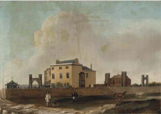 J. Saunders - A drover before a house