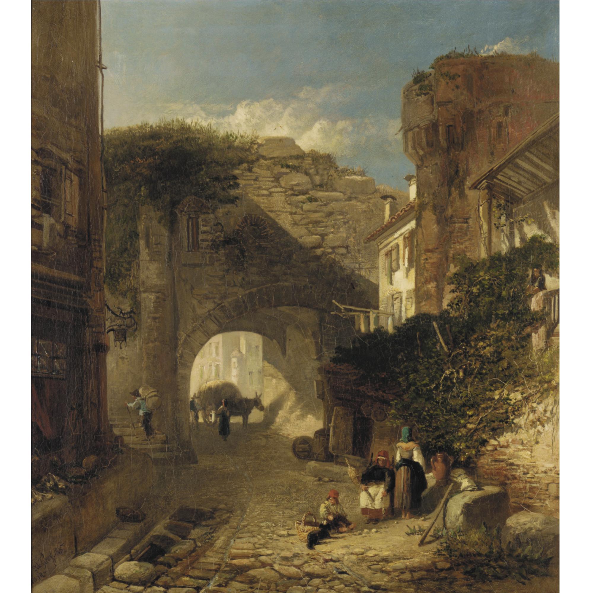 J. V. de Fleury - Street Scene, Verona
