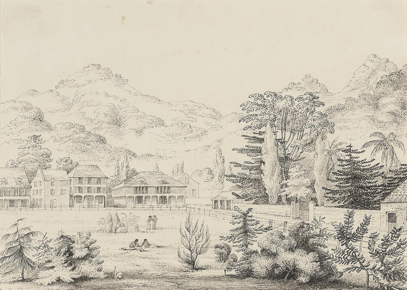 J.W.A. - Trinidad and Tobago: Brunswick Square, Trinidad; Trinity Church, Trinidad; Trinity Church, Port of Spain; Court House, San Fernado, Trinidad; San Fernado, Trinidad; San Fernado, Trinidad, April 1833; Scarborough, Tobago, April 4th 1833; Tobago; and a