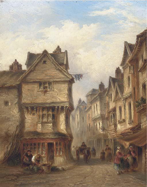 J. Williams - A Street In Old Exeter